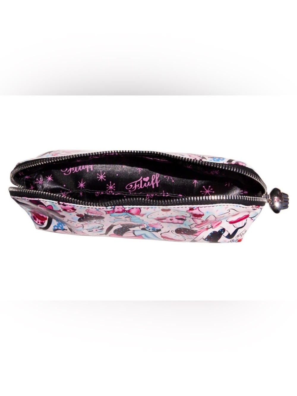 Fluff - Rockabilly Ladies Cupcake Dolls Pencil Bag or Cosmetic Bag NWT - Picture 2 of 7